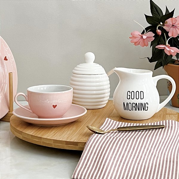 MELEIRA PORCELANA COM PEGADOR DE MADEIRA.