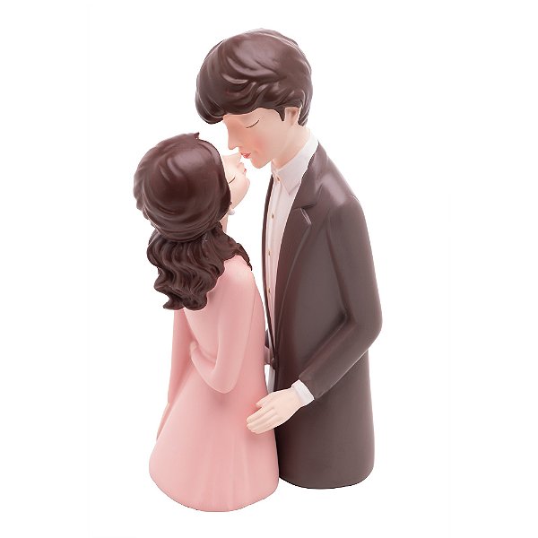 ESTATUETA CASAL DECORATIVO NAMORANDO DE RESINA