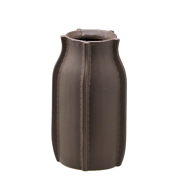VASO DECORATIVO DE CERÂMICA CAFÉ 24X13CM