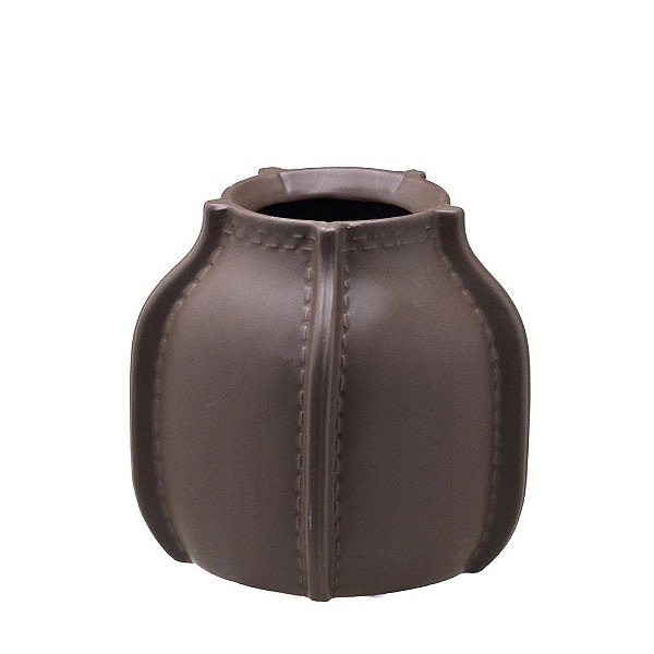 VASO DECORATIVO DE CERÂMICA CAFÉ 15X13CM