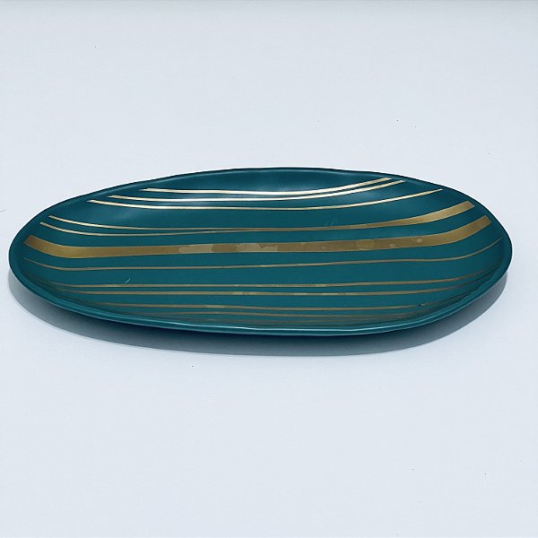TRAVESSA PARA SERVIR DE PORCELANA OVAL VERDE