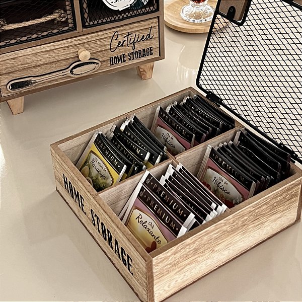 CAIXA DECORATIVA COFFEE LIMITED EDITION 4 DIVISÓRIAS