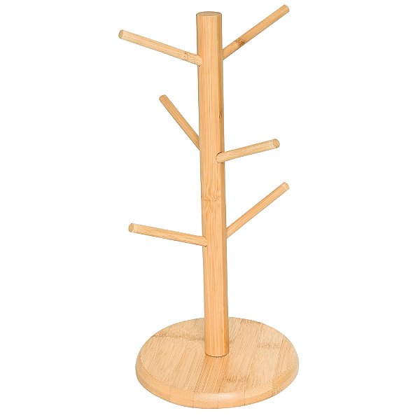SUPORTE XÍCARAS DE  BAMBU NATURAL