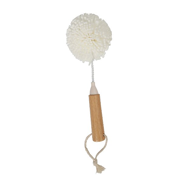 ESCOVA DE LIMPEZA LIMPA FÁCIL FLEXÍVEL PARA TAÇAS COM PEGA DE BAMBU 28CM
