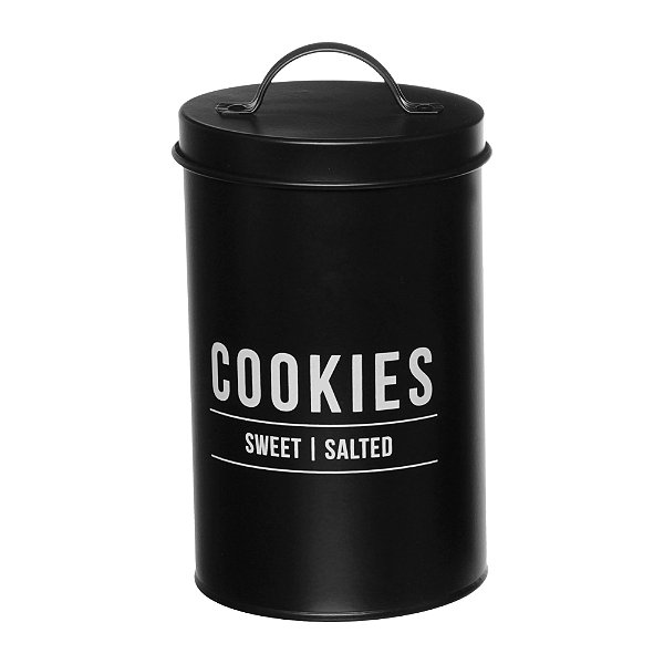 POTE PARA BISCOITO HATTAN GALVANIZADO PRETO 1,7L