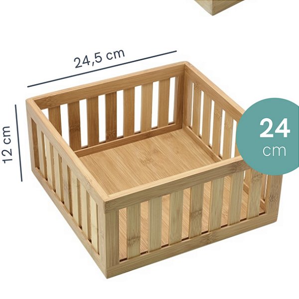 CAIXA ORGANIZADORA DE BAMBU 24CM