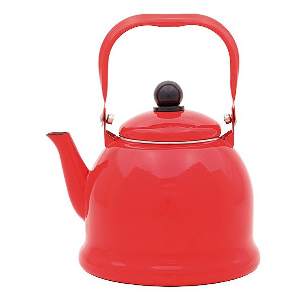 CHALEIRA REVESTIDA DE FERRO ESMALTADO VERMELHA 1700 ML