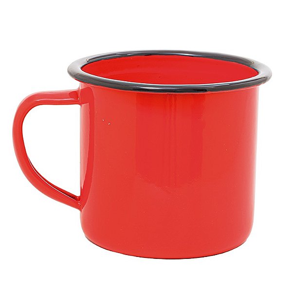 CANECA REVESTIDA DE FERRO ESMALTADO VERMELHA 360 ML