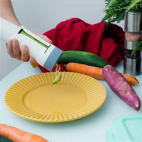 ESPIRALIZADOR FATIADOR DE VEGETAIS CORTA TIRAS E ESPIRAIS PRÁTICA AZUL