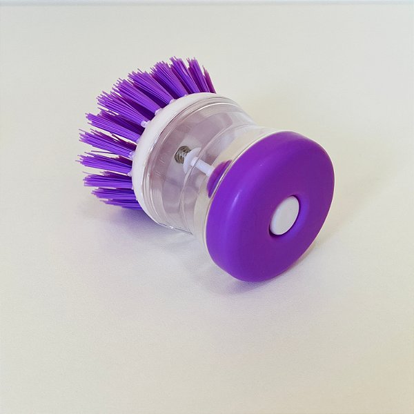ESCOVA DE LIMPEZA COM DISPENSER LILÁS 8 CM