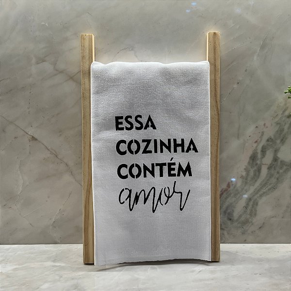 PANO DE PRATO ESSA COZINHA CONTÉM AMOR DECORATIVO 45 X 75