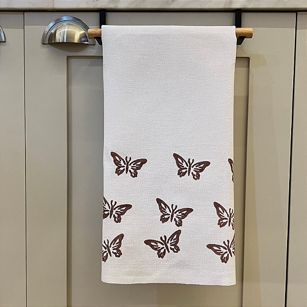 PANO DE PRATO BORBOLETA DECORATIVO 45 X 75