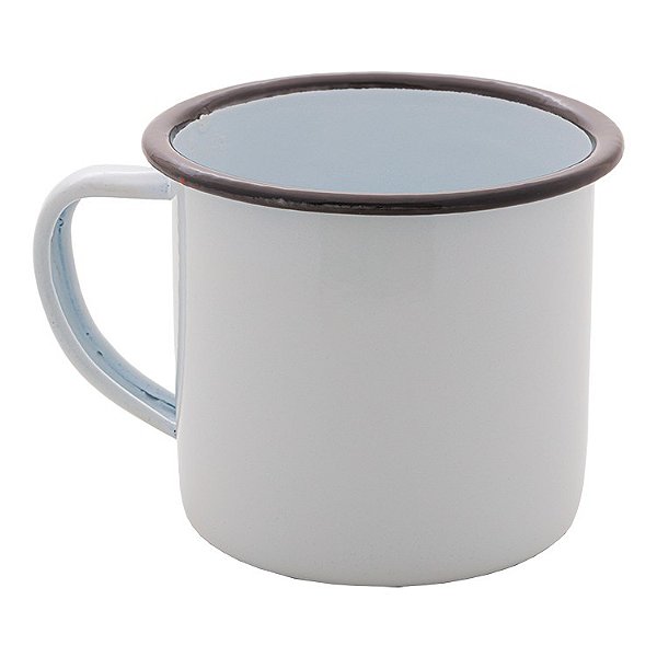 CANECA REVESTIDA DE FERRO ESMALTADO BRANCA 150 ML