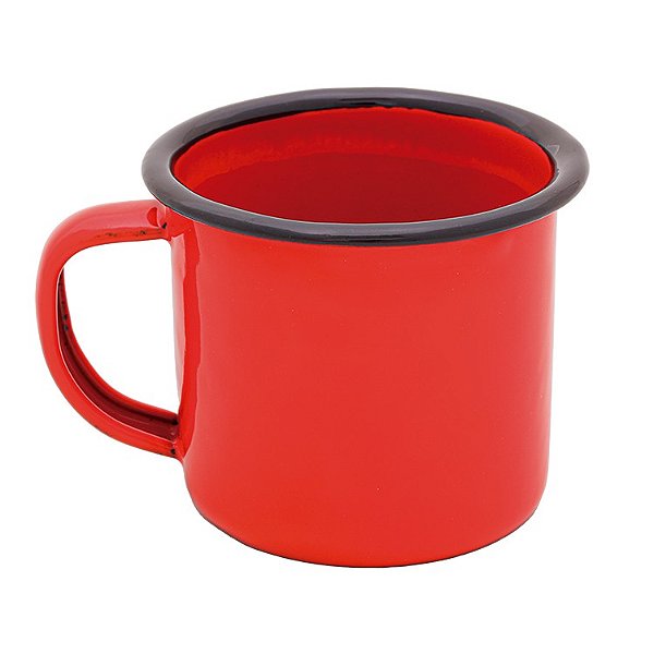 CANECA REVESTIDA DE FERRO ESMALTADO VERMELHA 150 ML