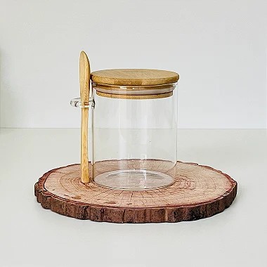 POTE COM TAMPA E COLHER DE BAMBU JADE 500 ML