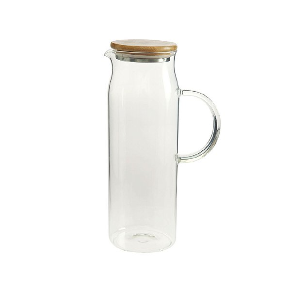 JARRA DE BOROSSILICATO COM TAMPA DE BAMBU 1500 ML