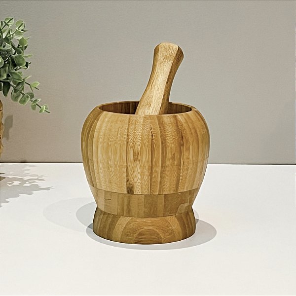 PILÃO SOCADOR DE BAMBU NATURAL