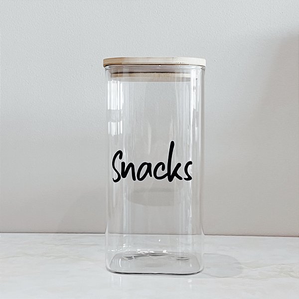 POTE PERSONALIZADO SNACKS VIDRO E BAMBU FLAT 1,400 ML
