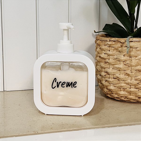 DISPENSER DE CREME WHITE SCRIPT PRETO  500ML
