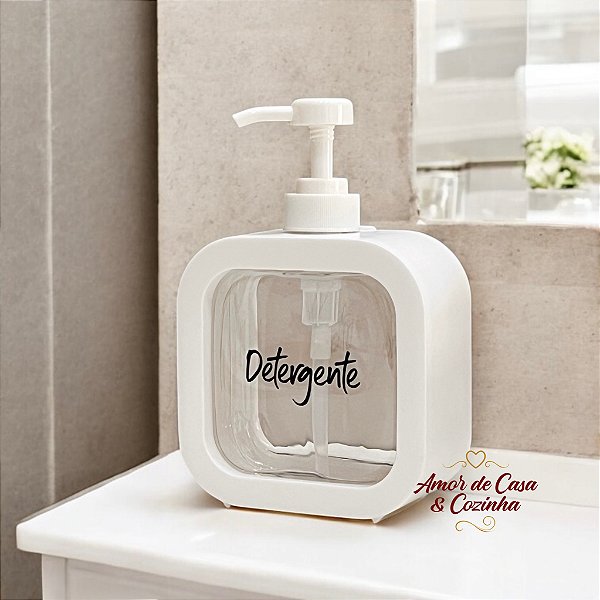 DISPENSER DE DETERGENTE WHITE SCRIPT PRETO  500ML