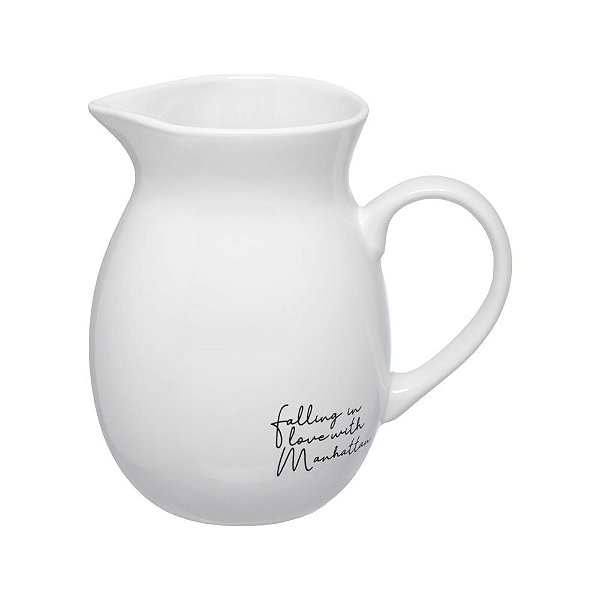 JARRA/LEITEIRA DE PORCELANA HATTAN BRANCA 1L