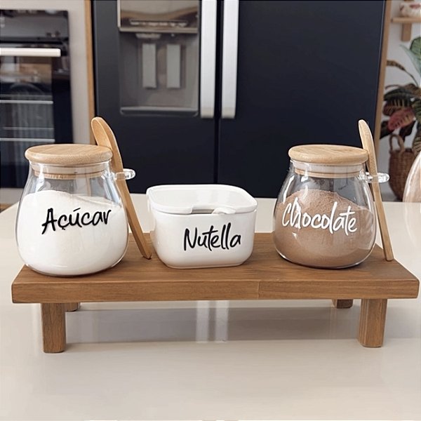 KIT 2 POTES STYLE 400ML BANDEJA E POTE NUTELLA