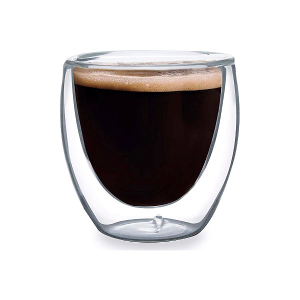 CONJUNTO 2 COPOS PARA CAFÉ PAREDE DUPLA 80ML