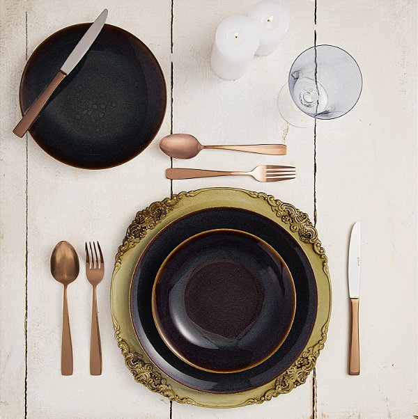 CONJUNTO 6 PRATOS FUNDO PORCELANA REACTIVE GLAZE 21CM