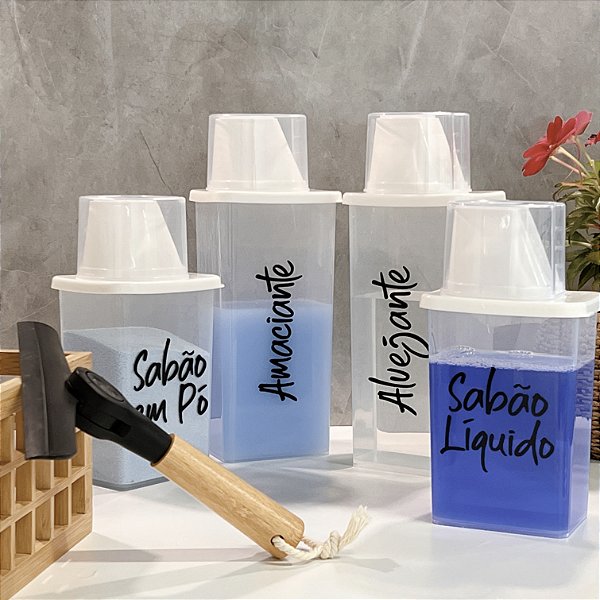 KIT PARA ARMAZENAMENTO COM COPO MEDIDOR 4 UNIDADES
