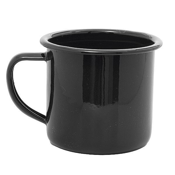 CANECA REVESTIDA DE FERRO ESMALTADO PRETA 360 ML