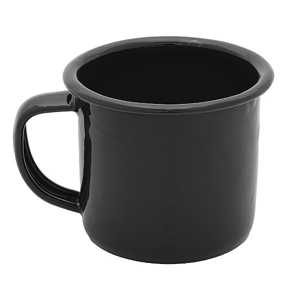 CANECA REVESTIDA FERRO ESMALTADO PRETA 150 ML