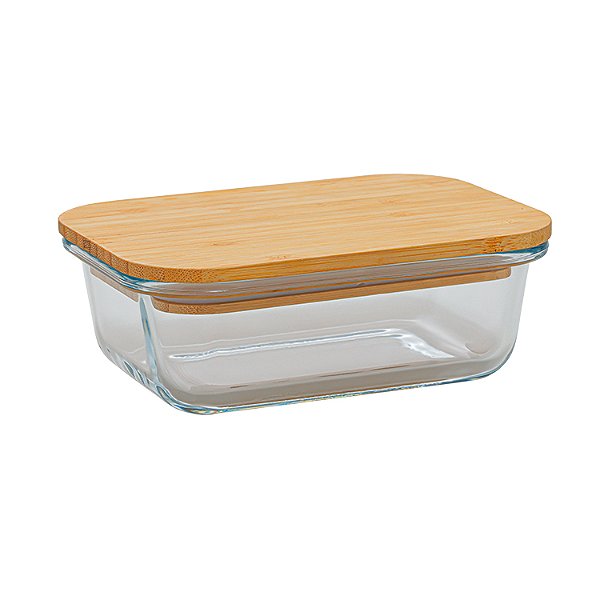POTE HERMÉTICO COM TAMPA DE BAMBU 400ML