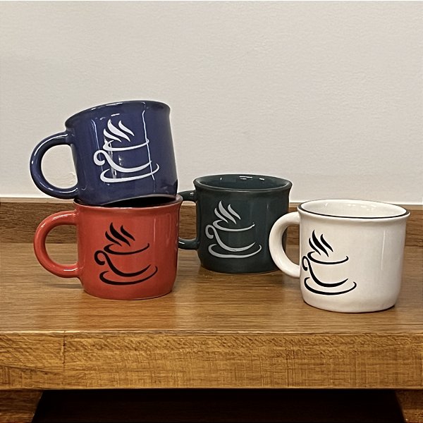 CANECA DE CERÂMICA ESMALTADA SORTIDA 4 PCS