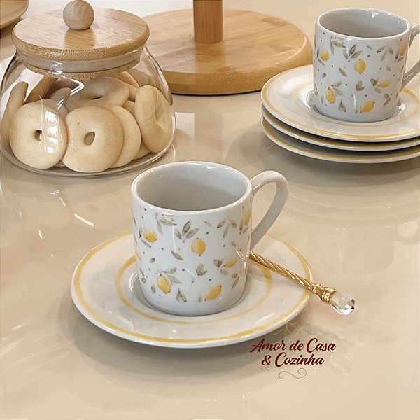 CONJUNTO 6 XÍCARAS CAFÉ LEMON 80 ML