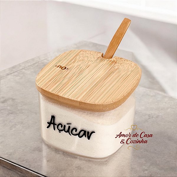POTE PERSONALIZADO HERMÉTICO SEAL ESPECIAL BAMBU COM COLHER