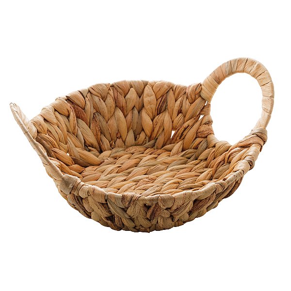 CESTA DE FIBRA NATURAL ALÇA DE METAL  27x8cm