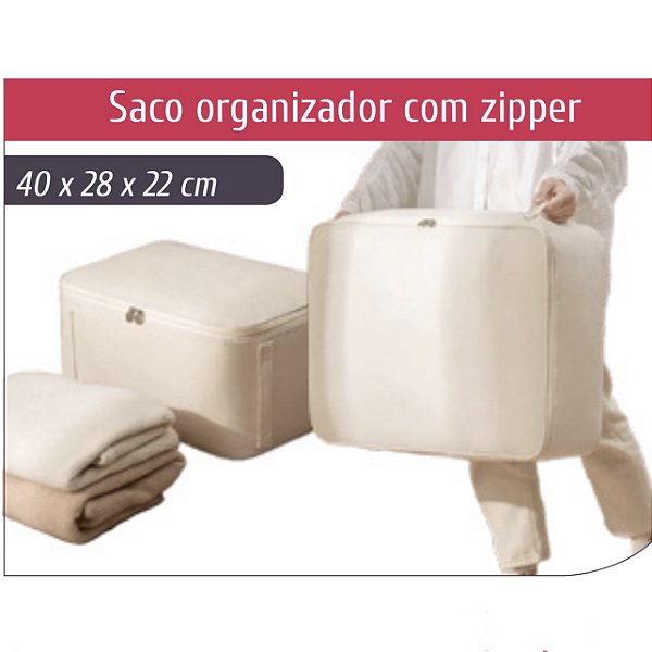 SACO ORGANIZADOR COM ZIPER 40CM