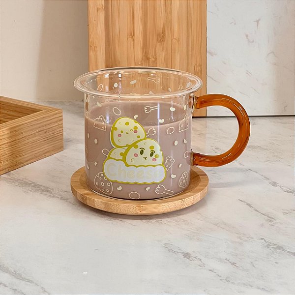 CANECA DIVERTIDA DE VIDRO QUEIJO VERDE