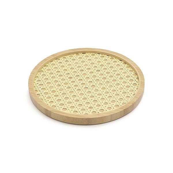 BANDEJA DE BAMBU PALHINHA REDONDA 20CM
