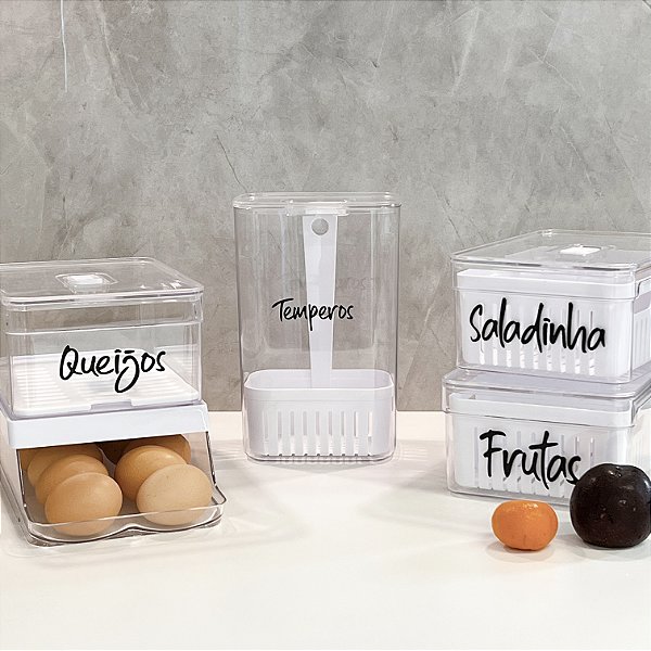 KIT ORGANIZADOR DE GELADEIRA CLEAR ESPECIAL5 UN