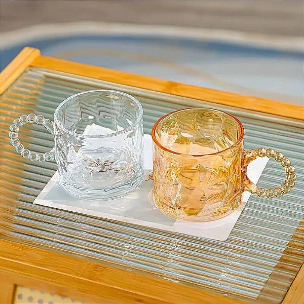 CANECA DIVERTIDA DE VIDRO TRANSPARENTE 300 ML