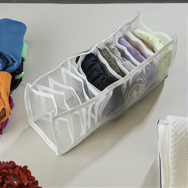 COLMÉIA ORGANIZADORA DE NYLON 11 DIVISÓRIAS BRANCA