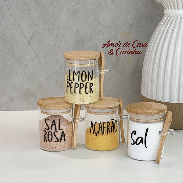 ESCOLHA SEUS TEMPEROS POTE JADE COM COLHER DE BAMBU 200ML