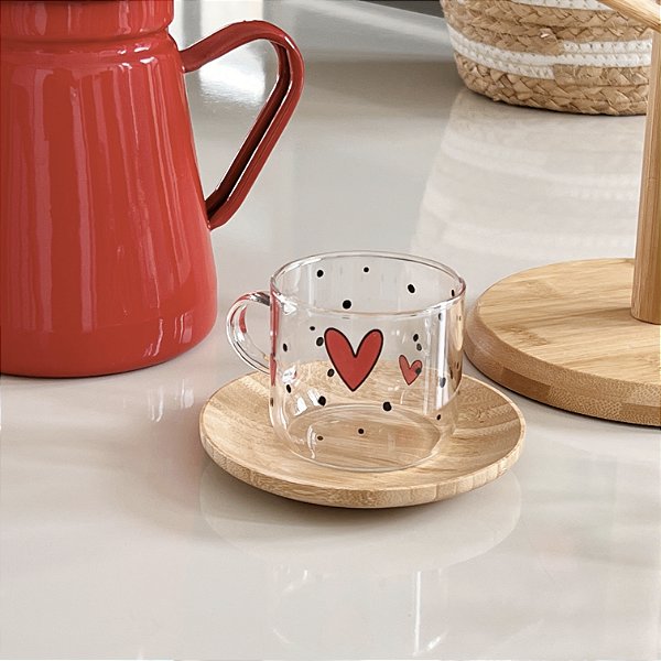 CANECA DE VIDRO ETERNAS LOVE RESISTENTE AO CALOR 120ML