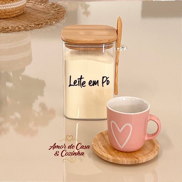 ESCOLHA A PERSONALIZAÇÃO 1.1ML POTE JÚLIA TAMPA E COLHER DE BAMBU