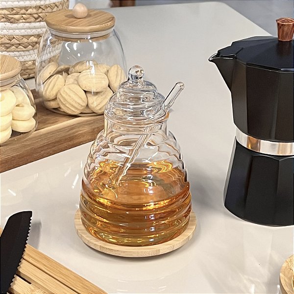 MELEIRA DE BOROSSILICATO COM PEGADOR 300ml