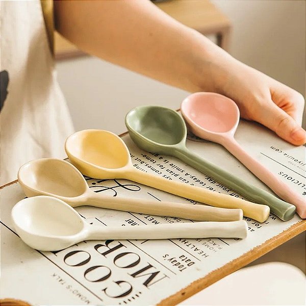 KIT 5 COLHER COLORS MELAMINA 18X4,5CM