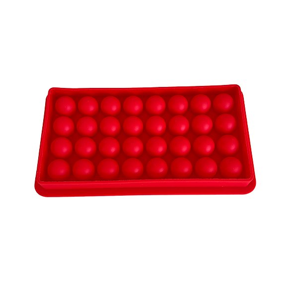 FORMA DE GELO SILICONE VERMELHA 32 BOLINHAS