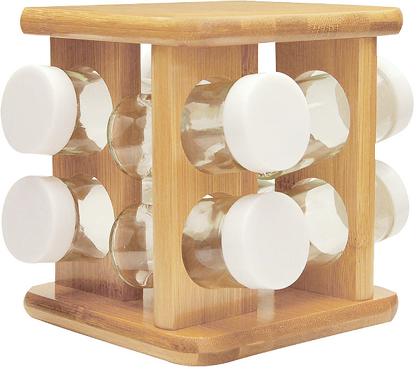 ORGANIZADOR DE TEMPEROS GIRATÓRIO 9 PECAS KEEP BAMBU