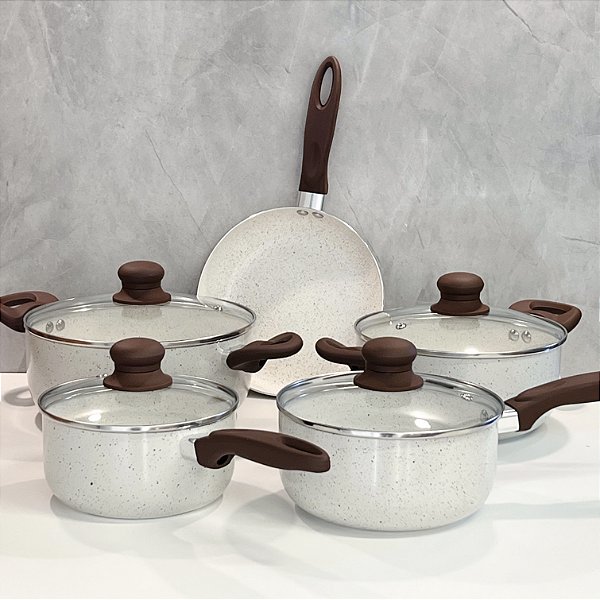 CONJUNTO 5 PANELAS FLORENÇA APTO A INDUÇÃO